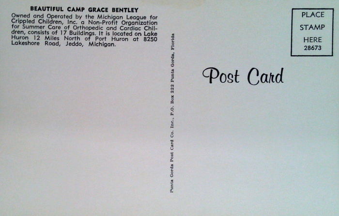 Camp Grace Bentley - Vintage Postcard